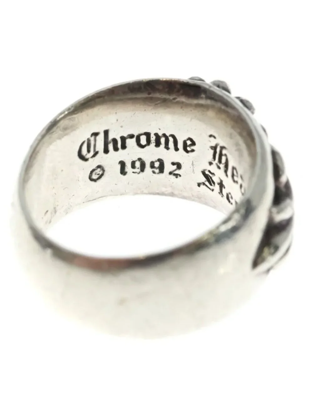 Chrome Hearts Flrl Floral Cross Ring Silver